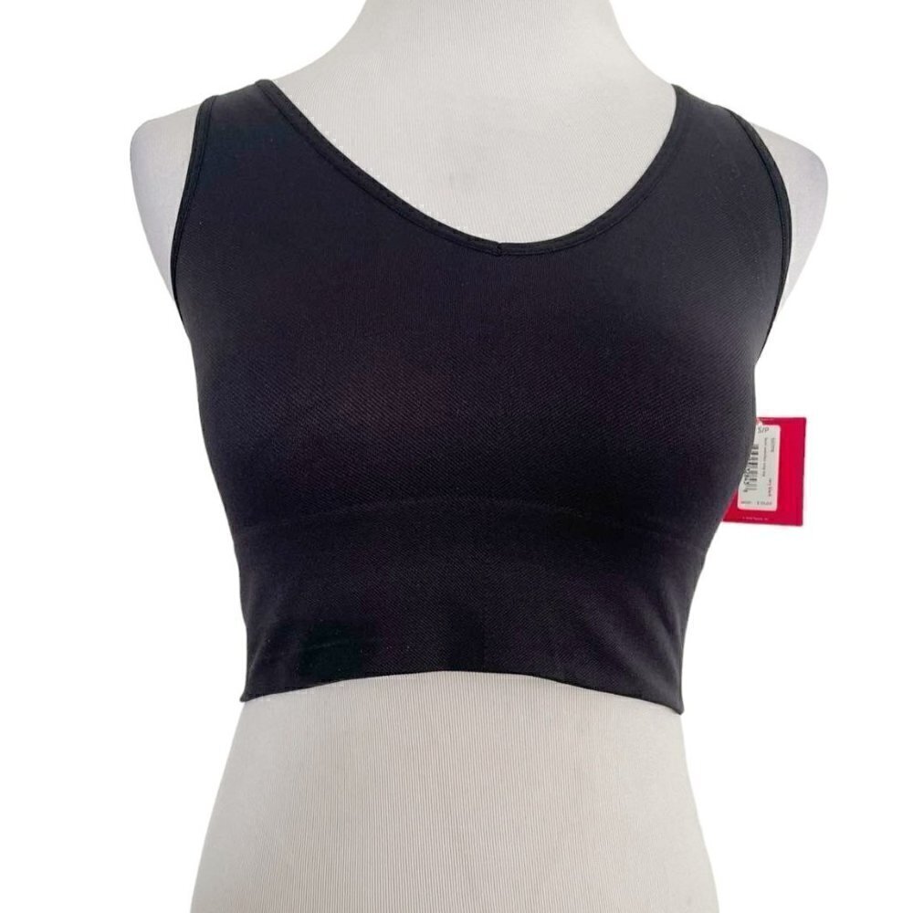 NEW SPANX Size Small Black Sleeveless Lamn Seamless Crop Top